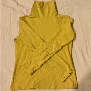 yellow mock neck T-shirt